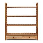 Pantofar cu 4 nivele si sertar, din lemn de nuc, Relaxdays, 81 x 70 x 27 cm - imagine 5