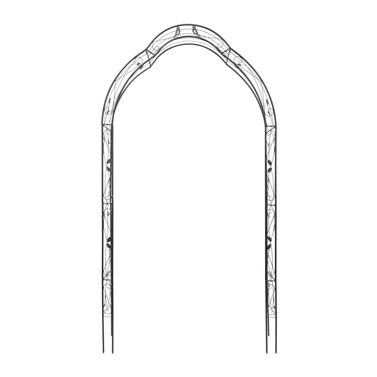 Arcada metalica de gradina pentru flori cataratoare, negru, 255 x 145 x 39 cm, Relaxdays - imagine 3
