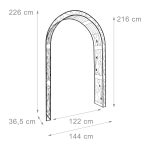 Arcada metalica de gradina pentru flori cataratoare, negru, 226 x 144 x 36,5 cm, Relaxdays - imagine 4