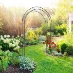 Arcada metalica de gradina pentru flori cataratoare, negru, 226 x 144 x 36,5 cm, Relaxdays - imagine 5