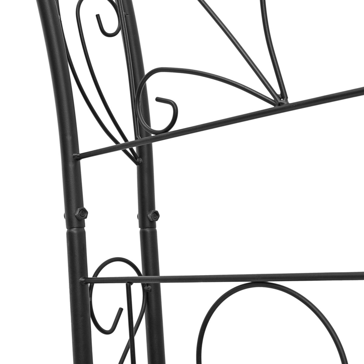 Arcada metalica de gradina pentru flori cataratoare, negru, 226 x 144 x 36,5 cm, Relaxdays - imagine 6