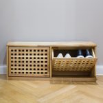 Dulap pentru pantofi cu 2 usi rabatabile, Relaxdays, lemn de nuc, dimensiuni 38 x 94 x 20 cm - imagine 2