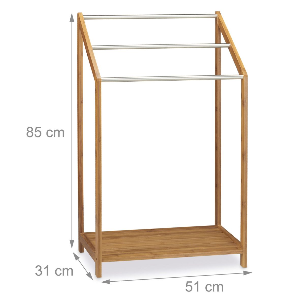 Suport prosoape tip stand, Relaxdays, bambus, 85 x 51 x 31 cm - imagine 4