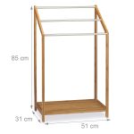 Suport prosoape tip stand, Relaxdays, bambus, 85 x 51 x 31 cm - imagine 4