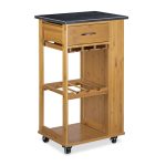 Mobilier bucatarie, carucior, suport pentru pahare si sticlele de vin, 81.5 x 47.5 x 37.5 cm, Relaxdays - imagine 2