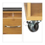 Mobilier bucatarie, carucior, suport pentru pahare si sticlele de vin, 81.5 x 47.5 x 37.5 cm, Relaxdays - imagine 6