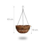 Set 3 cosuri suspendate pentru flori, din fibra de cocos, Relaxdays - imagine 3