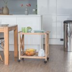 Carucior servire Relaxdays, pentru bucatarie, din lemn de nuc, 63 x 66.5 x 38 cm - imagine 6