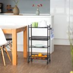Carucior servire cu 4 rafturi pentru bucatarie sau baie, Relaxdays, 81 x 25 x 50 cm - imagine 2