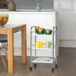 Carucior servire cu 3 rafturi pentru bucatarie sau baie, Relaxdays, 75 x 40.5 x 31 cm - imagine 2