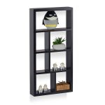 Raft de perete, cu 7 compartimente, MDF, 30,5 x 61 x 7,5 cm, negru - imagine 3