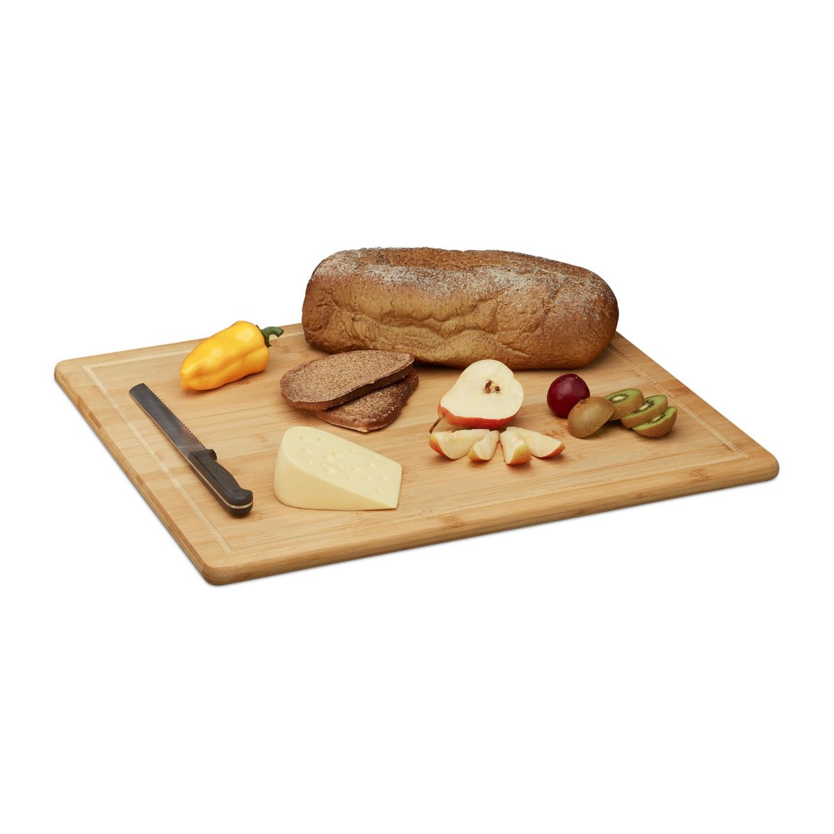 Tocator de bucatarie Relaxdays, din bambus, 2 x 56.5 x 50 cm - imagine 7