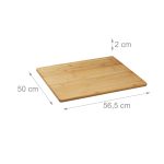 Tocator de bucatarie Relaxdays, din bambus, 2 x 56.5 x 50 cm - imagine 6