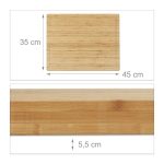 Tocator de bucatarie Relaxdays, din bambus, 5.5 x 45 x 35 cm - imagine 3