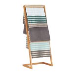 Suport prosoape tip stand, Relaxdays, bambus, 98 x 40.5 x 28 cm