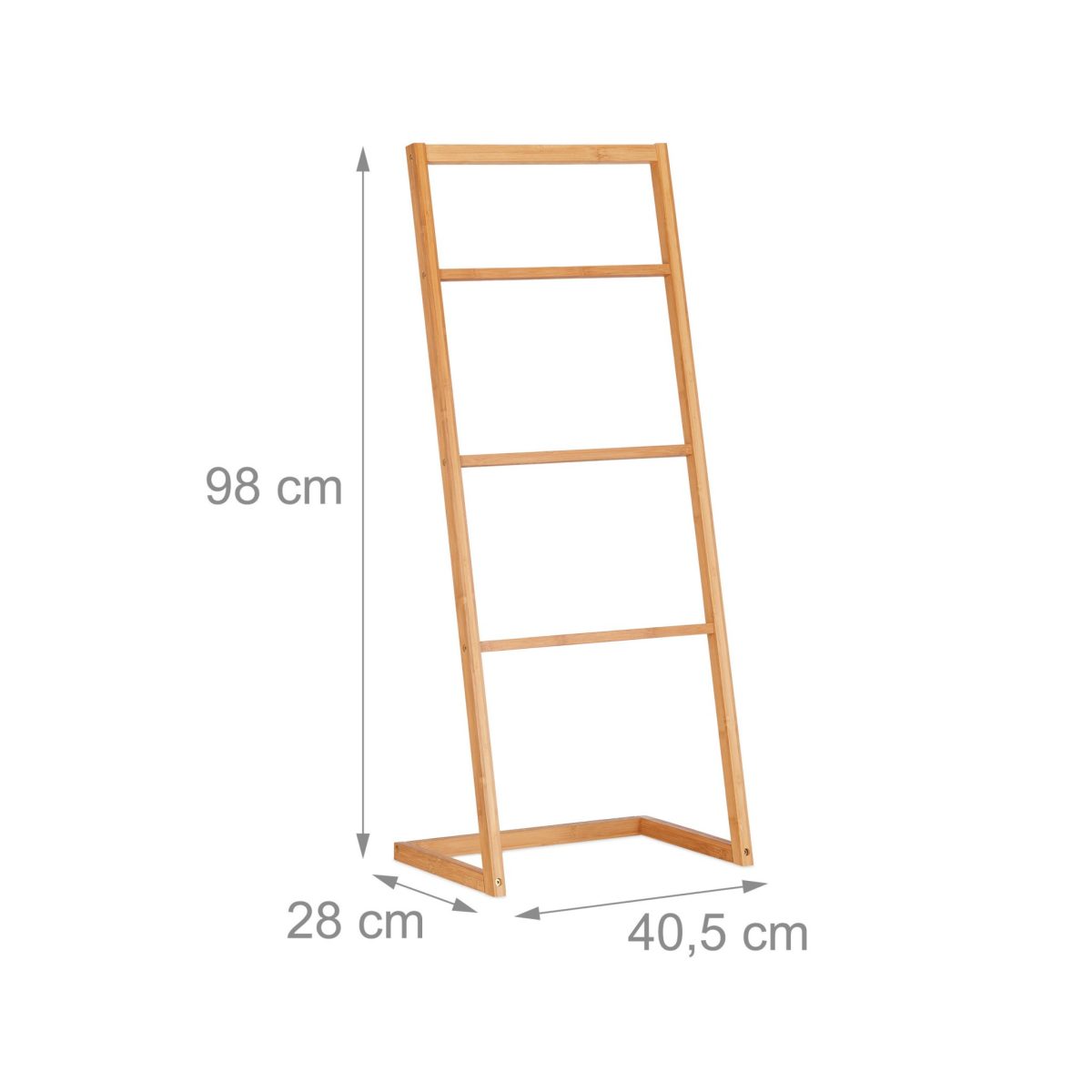 Suport prosoape tip stand, Relaxdays, bambus, 98 x 40.5 x 28 cm - imagine 4