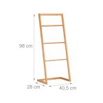Suport prosoape tip stand, Relaxdays, bambus, 98 x 40.5 x 28 cm - imagine 4