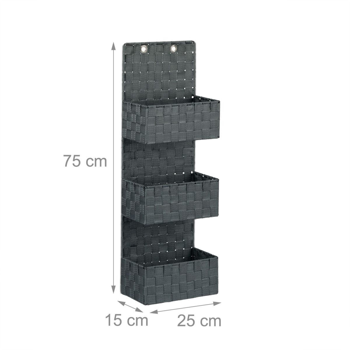 Organizator triplu pentru baie, cadrul metalic, gri, 75 x 25 x 15 cm - imagine 4