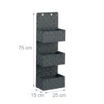 Organizator triplu pentru baie, cadrul metalic, gri, 75 x 25 x 15 cm - imagine 4