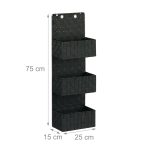 Organizator triplu pentru baie, cadrul metalic, negru, 75 x 25 x 15 cm - imagine 3