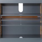 Dulap baie Relaxdays, din MDF si bambus, gri, 60 x 60 x 29 cm - imagine 6