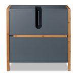 Dulap baie Relaxdays, din MDF si bambus, gri, 60 x 60 x 29 cm - imagine 7