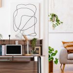 Birou cu design modern,109 x 120 x 60 cm, metal si MDF, maro/negru - imagine 2