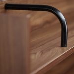 Birou cu design modern,109 x 120 x 60 cm, metal si MDF, maro/negru - imagine 6