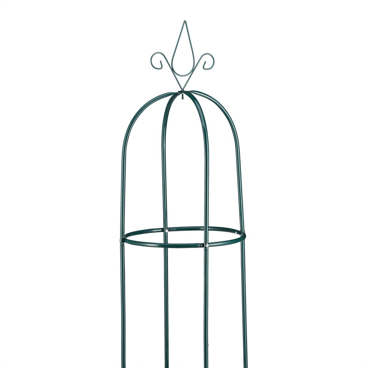 Suport flori de gradina, obelisc, 200 x 40 cm, verde inchis, Relaxdays - imagine 6