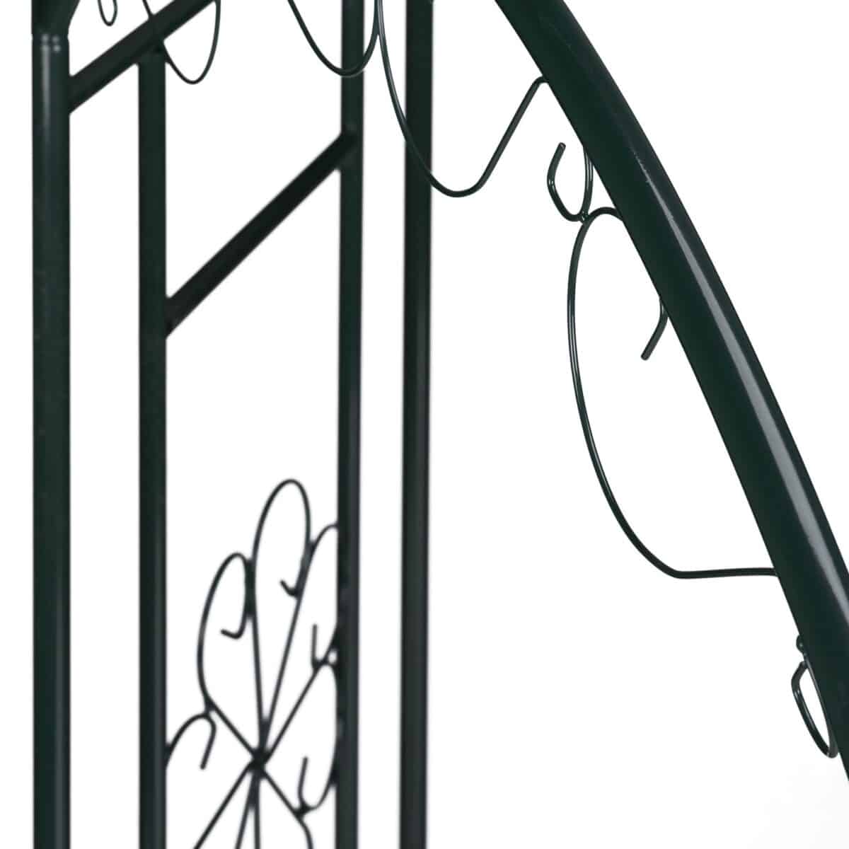 Pavilion decorativ pentru trandafiri, fier, verde, 250 x 160 x 160 cm - imagine 2