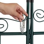 Arcada cu poarta metalica pentru flori cataratoare, verde inchis, 230 x 113,5 x 36,5 cm, Relaxdays - imagine 7