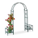 Arcada metalica pentru flori cataratoare, 226 x 204 x 45 cm, metal, verde