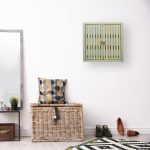 Dulap baie Relaxdays, din bambus, verde, 50 x 52 x 20 cm - imagine 2