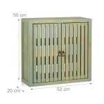 Dulap baie Relaxdays, din bambus, verde, 50 x 52 x 20 cm - imagine 4