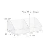 Organizator cosmetice/universal, 2 compartimente, acril, 8,5 x 21,5 x 12 cm - imagine 4