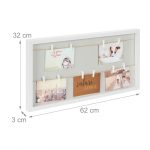Rama foto cadru MDF/lemn,  2 randuri, 10 carlige,  32 x 62 x 3 cm - imagine 4