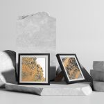 Set de 2 rame foto pentru perete/masa, 41 x 41 x 2,5 cm, plastic/sticla, negru - imagine 2