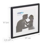 Set de 2 rame foto pentru perete/masa, 41 x 41 x 2,5 cm, plastic/sticla, negru - imagine 4