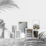 Set rame foto, 7 bucati, dimensiuni diferite, alb, MDF/sticla - imagine 2