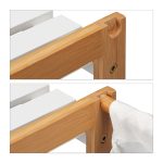 Raft organizare si cos rufe 34 l, Relaxdays, 5 compartimente, bambus si MDF, alb /natur 36 x 32.5 cm - imagine 7