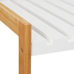Raft organizare si cos rufe 34 l, Relaxdays, 5 compartimente, bambus si MDF, alb /natur 36 x 32.5 cm - imagine 8