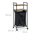 Raft baie cu cos de rufe Relaxdays, negru, 89.5 x 39 x 32.5 cm - imagine 4