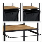 Raft baie cu cos de rufe Relaxdays, negru, 89.5 x 39 x 32.5 cm - imagine 6