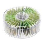 Cutie depozitare ceai Relaxdays, din plastic, cu 6 compartimente, 7,5 x 20 cm