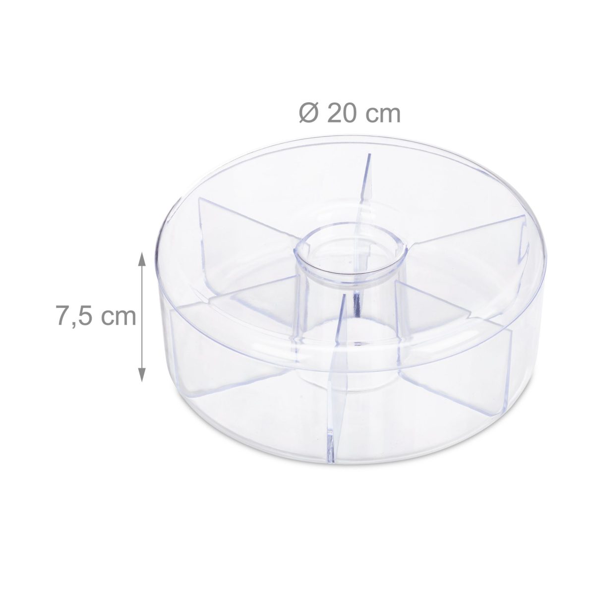 Cutie depozitare ceai Relaxdays, din plastic, cu 6 compartimente, 7,5 x 20 cm - imagine 4