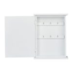 Cutie din lemn pentru depozitare chei, 6 agatatori, dimensiuni 29 x 22 x 8 cm, alb, Relaxdays - imagine 6