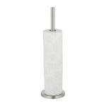 Suport hartie igienica si role de rezerva, din metal, argintiu, 55 x 15 cm