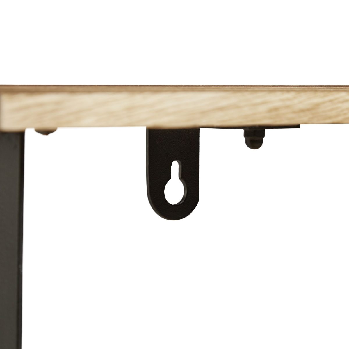 Raft de perete cu 4 polite, Relaxdays, natur/negru, 52 x 60 x 12 cm - imagine 6