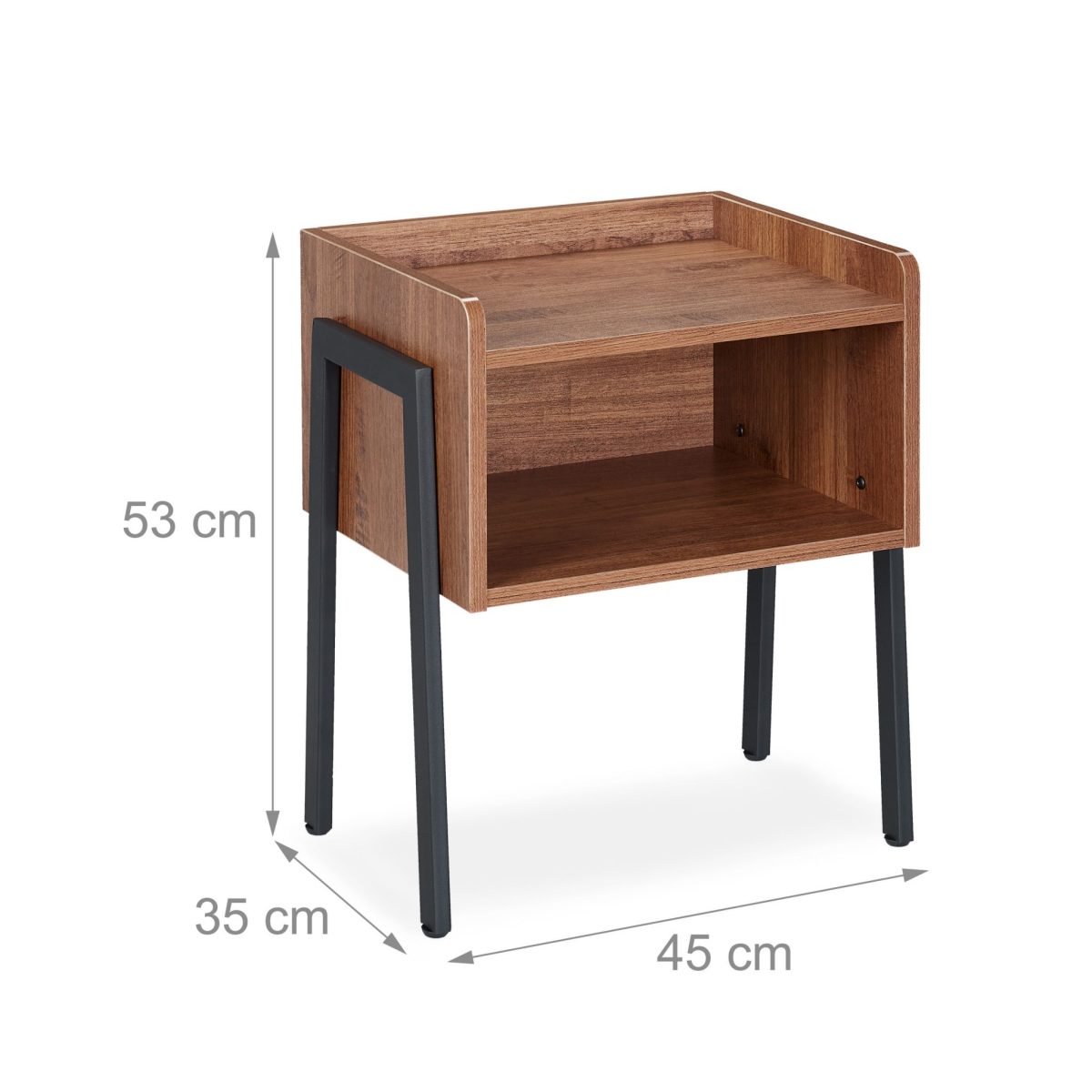 Masta de cafea, stil industrial, cu sertar, PAL/otel, maro - imagine 4