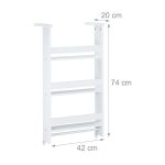Raft pentru frigider, atasare laterala, cu 5 carlige si 3 rafturi, din lemn MDF si otel, marime 74 x 42 x 20 cm - imagine 4